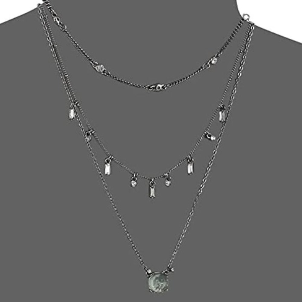 French Connection Layered Choker Necklace 11 (Aqua) Necklace